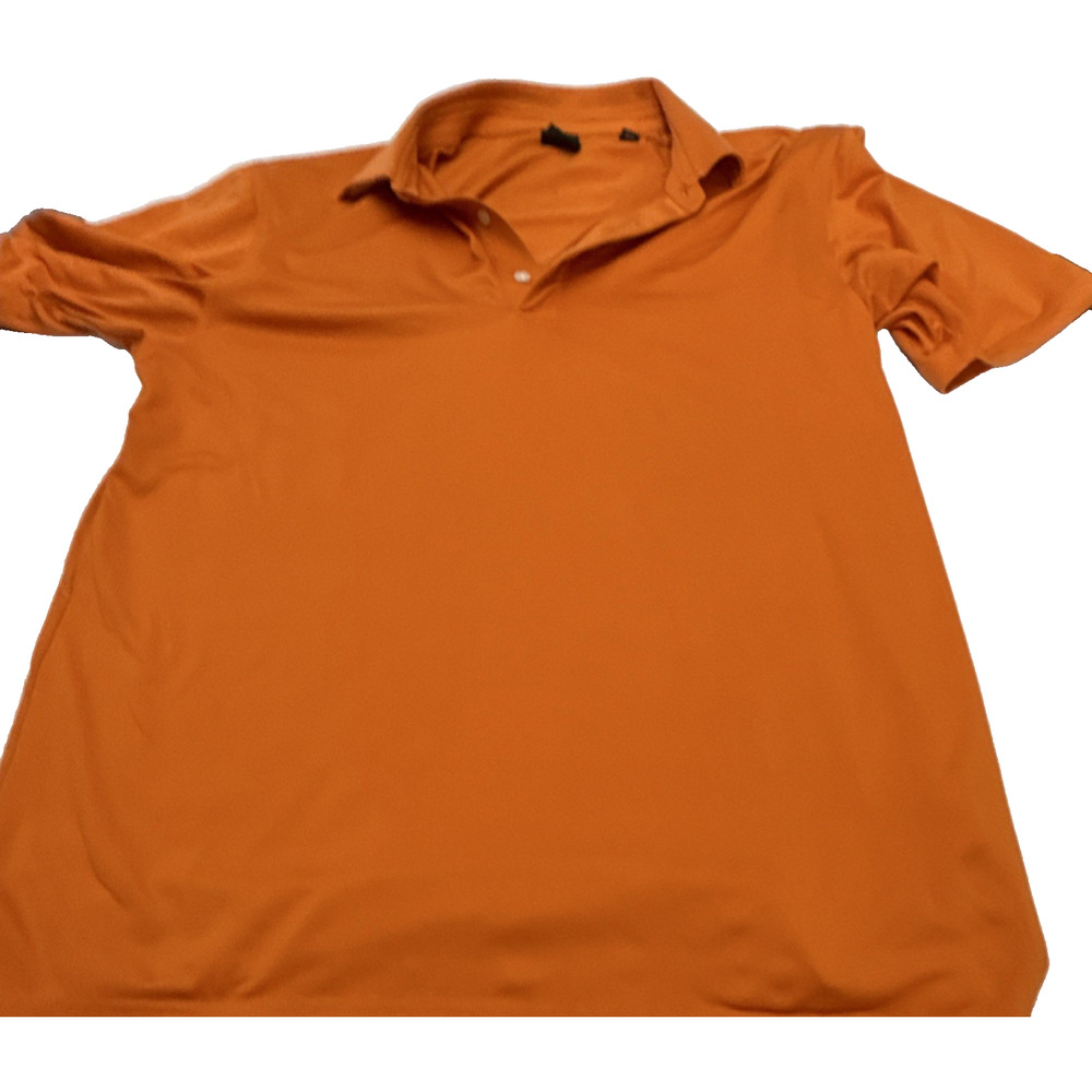 Dunning Men's Orange Golf Polo Shirt L Short Sleeve Collared Button Solid